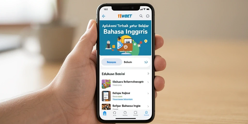 Antarmuka menarik dan fitur interaktif 11WBET untuk belajar Bahasa Inggris.