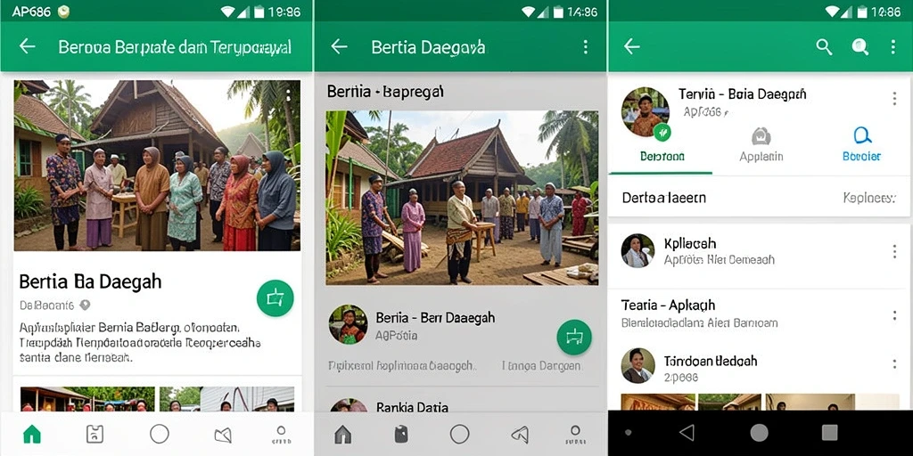 Antarmuka utama AP686 menampilkan berita terkini dari berbagai daerah.
