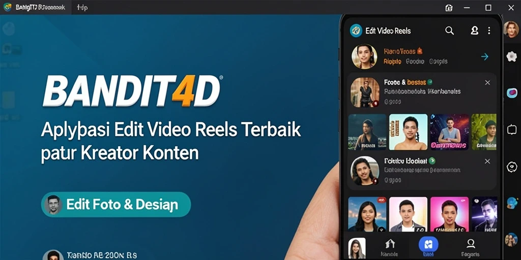 Tampilan pengguna BANDIT4D dengan fitur Edit Video Reels yang menarik.