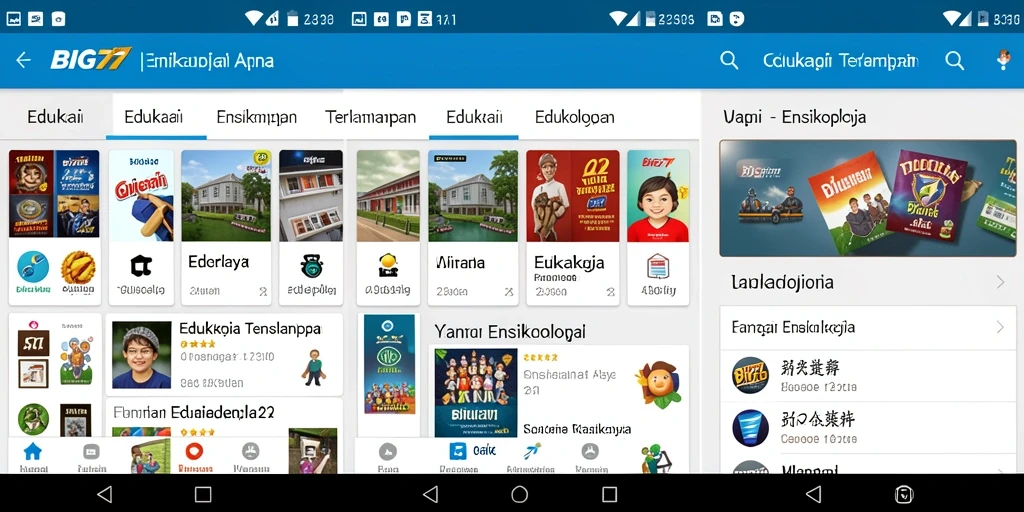 Tampilan antarmuka aplikasi BIG77 yang informatif dan mudah digunakan.