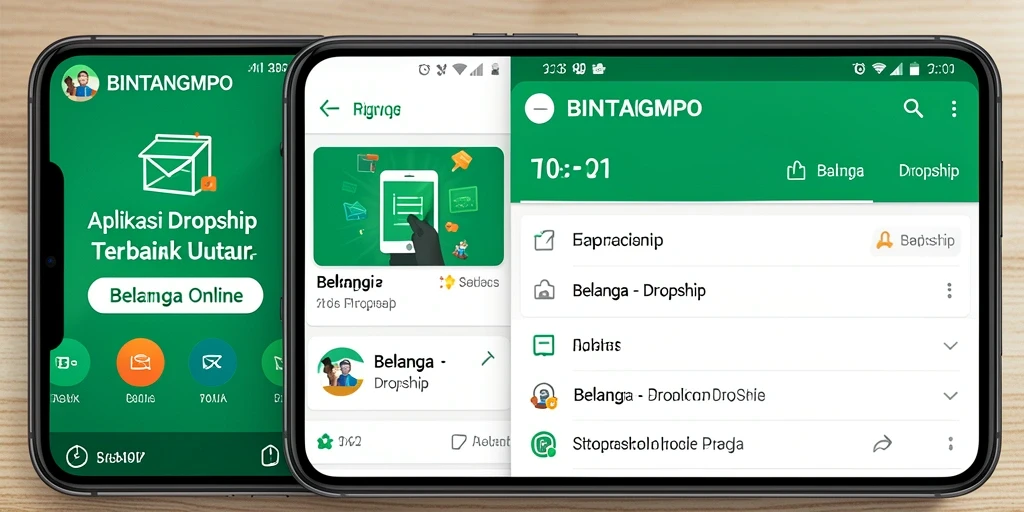 Antarmuka pengguna BINTANGMPO yang menarik untuk aplikasi Dropship.
