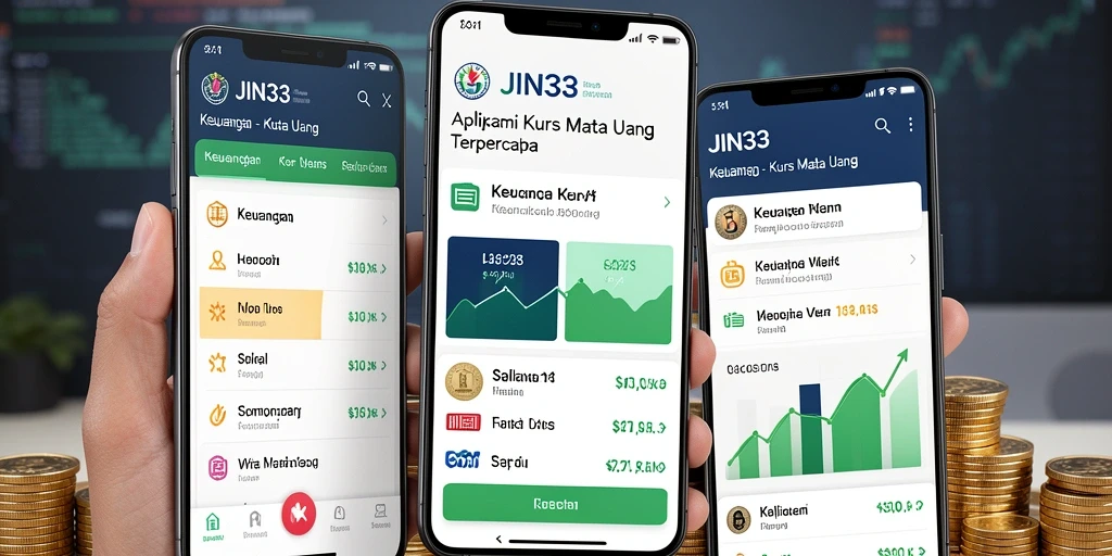 Antarmuka JIN33 menampilkan informasi kurs mata uang secara jelas dan informatif.