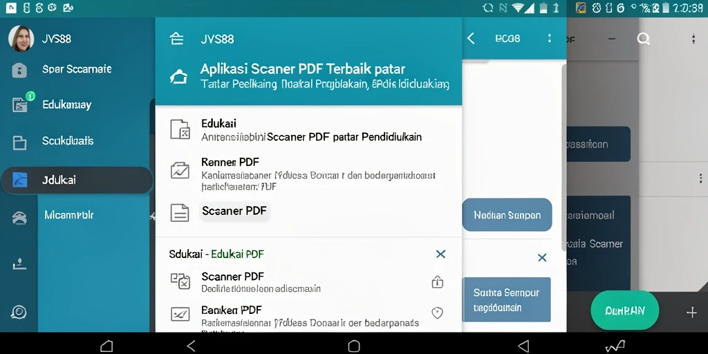 Tampilan antarmuka JVS88 yang intuitif untuk fungsi Scanner PDF.