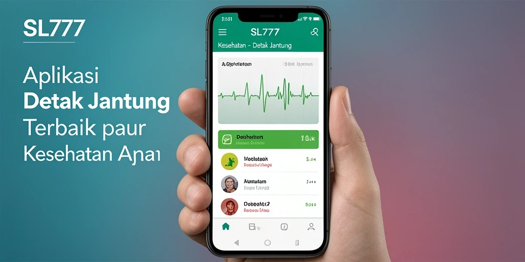 Antarmuka aplikasi Detak Jantung SL777 dengan grafik dan fungsi pengukuran.